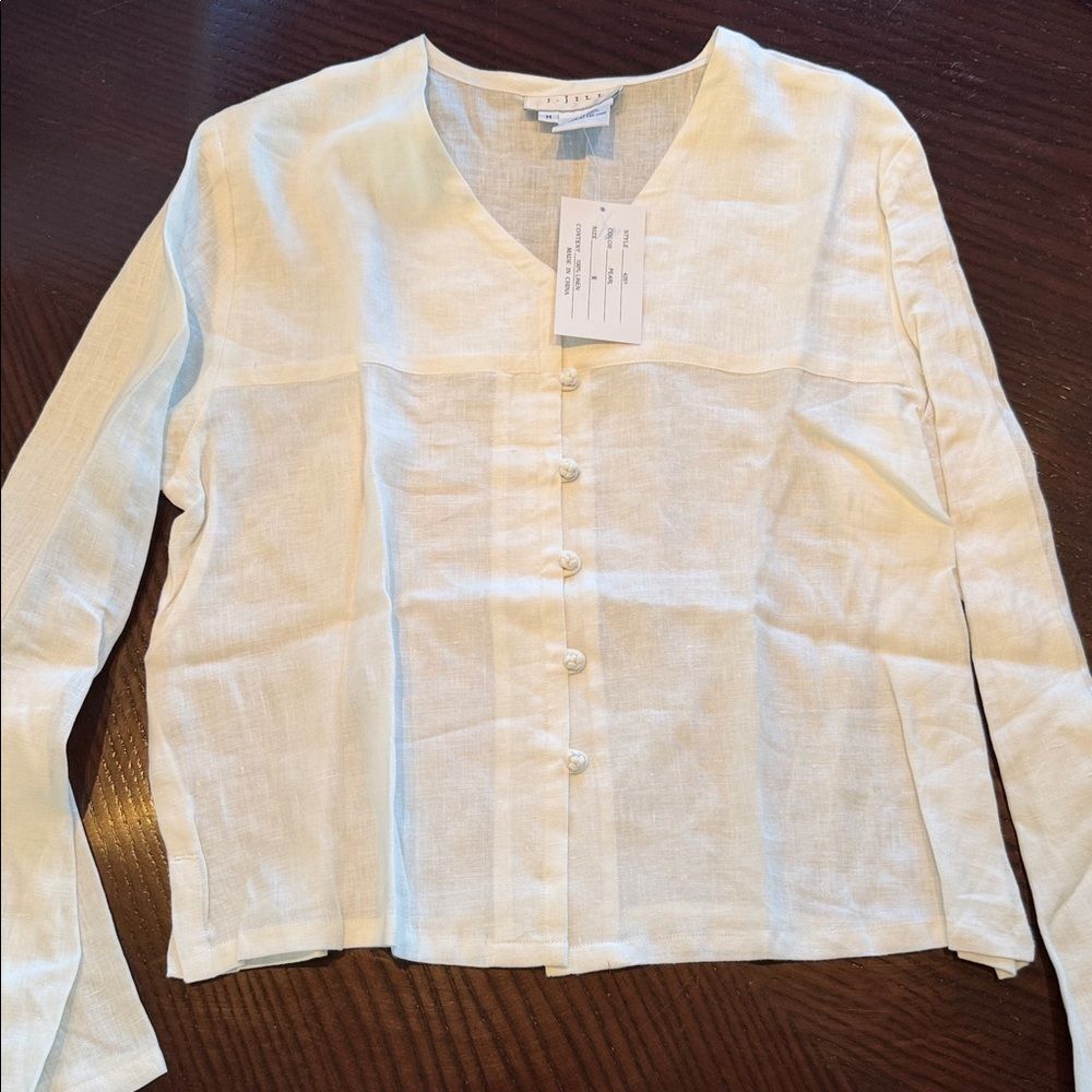J. Jill Cream Button-Up Top